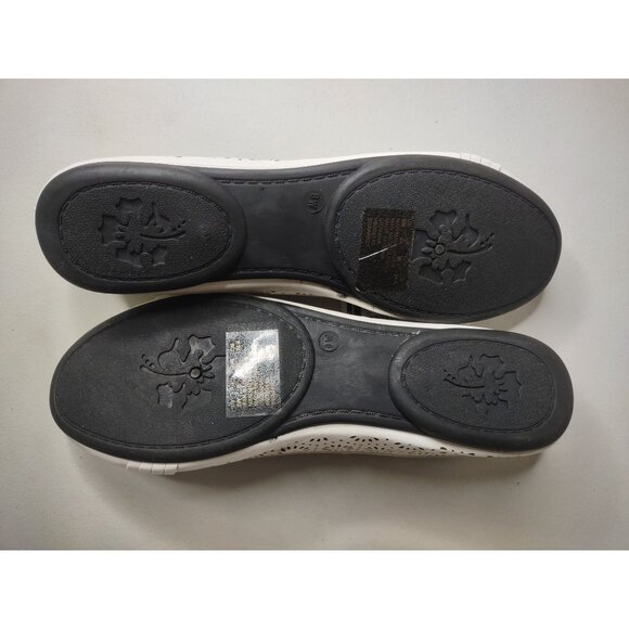 Harborsides Giovana White Metal O-ring Floral Perforated Flats Size 8 Wide NWT - Picture 10 of 16